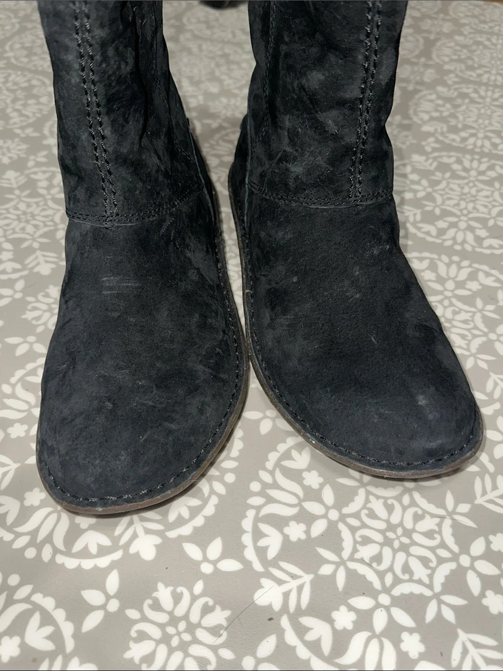 Ugg Karyn Black Suede Shearling-Lined Women's Boots